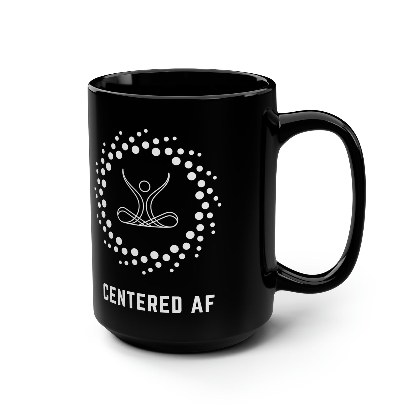 Centered AF Black Mug, 15oz