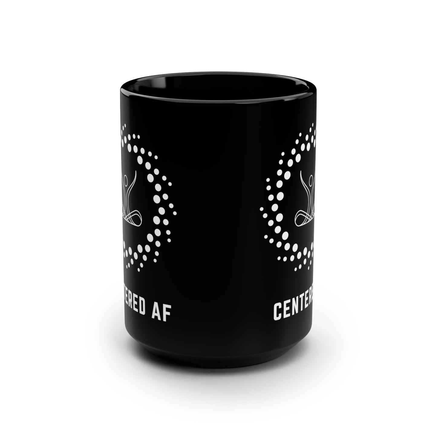 Centered AF Black Mug, 15oz